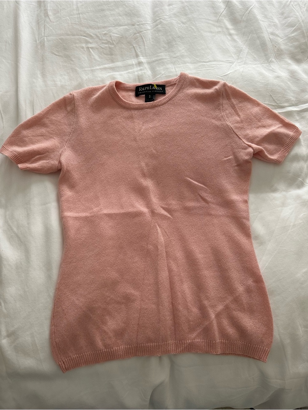 Ralph Lauren Women’s Pink Short-Sleeve Cashmere Sweater